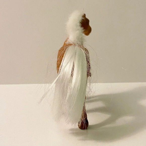 Vintage Flocked Horse Figure 4 Inch Tall Unmarked Toy - Picture 7 of 14